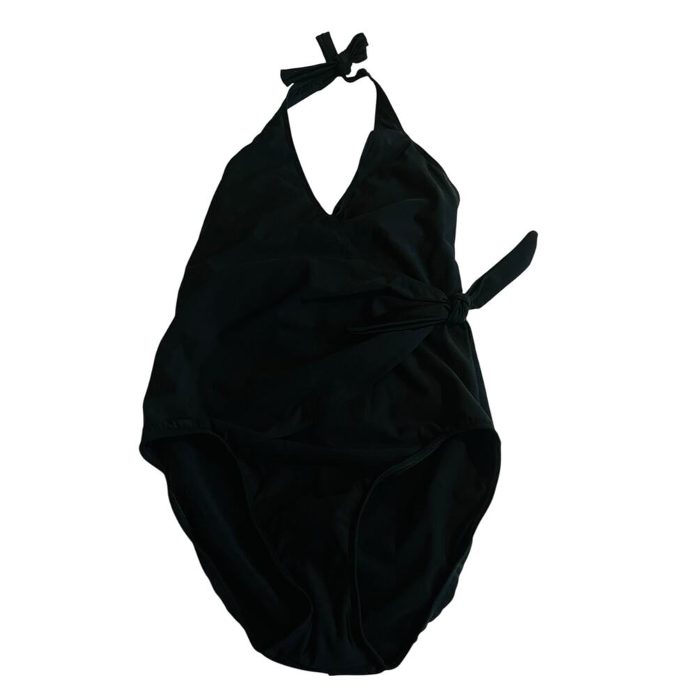 Shape FX Black Halter Neck One Piece Swimsuit Size 12 NWT